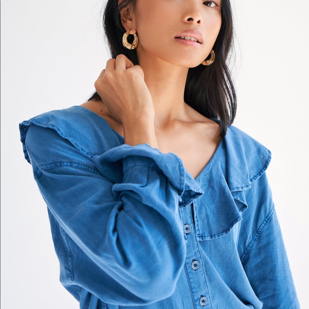 Free People Amber Ruffled Top